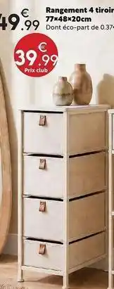 Maxi Bazar Rangement 4 tiroirs 7748+20°cm offre