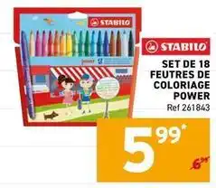 Trafic Stabilo - set de 18 feutres de coloriage power offre