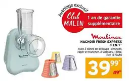 Trafic Moulinex - hachoir fresh express 3-en-1 offre