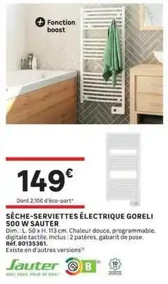 Leroy Merlin Sauter - sèche-serviettes électrique goreli 500 w offre
