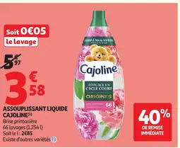 Auchan CAJOLINE Assouplissant liquide offre