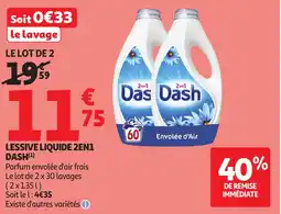 Auchan DASH Lessive liquide 2en1 offre