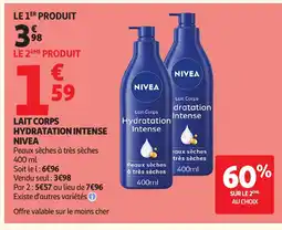 Auchan NIVEA Lait corps hydratation intense offre