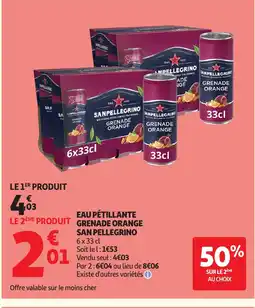 Auchan SAN PELLEGRINO Eau pétillante grenade orange offre