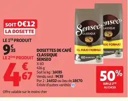 Auchan SENSEO Dosettes de café classique offre
