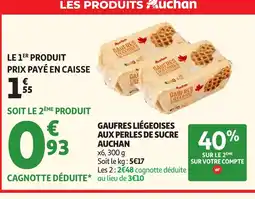 Auchan AUCHAN Gaufres liegeoises aux perles de sucre offre