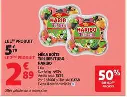 Auchan HARIBO Méga boîte tirlibibi tubo offre