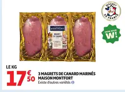 Auchan MAISON MONTFORT 3 magrets de canard marinés offre
