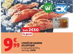 Auchan 4 pavés de saumon atlantique offre
