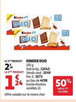 Auchan KINDER Duo offre