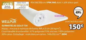 JYSK Surmatelas gold T30 offre