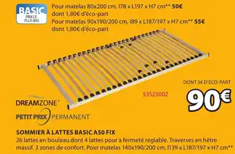 JYSK Sommier à lattes basic A50 fix offre