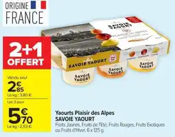Carrefour SAVOIE YAOURT Yaourts Plaisir des Alpes offre