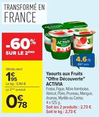 ACTIVIA Yaourts aux Fruits