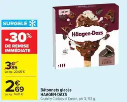 Carrefour HAAGEN-DAZS Bâtonnets glacés offre