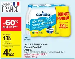Carrefour CANDIA Lait U.H.T Sans Lactose offre
