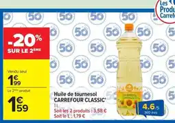 Carrefour Market Carrefour Classic Huile de tournesol offre