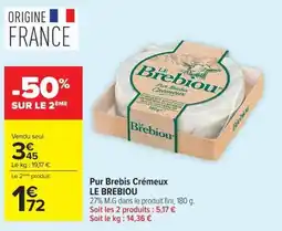 Carrefour LE BREBIOU Pur Brebis Crémeux offre