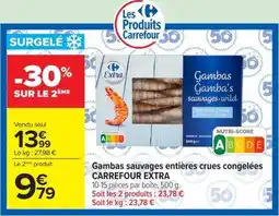 Carrefour Market Extra Gambas sauvages entières crues offre