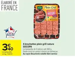 Carrefour SOCOPA Brochettes plein grill nature offre