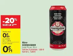 Carrefour Market Koenigsbier Bière offre