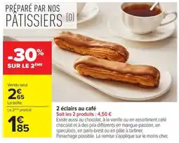 Carrefour 2 éclairs au café offre