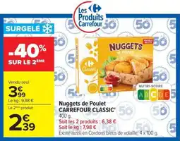 Carrefour Carrefour Classic Nuggets de Poulet offre