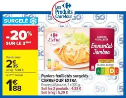 Carrefour Extra Paniers feuilletés Emmental Jambon offre