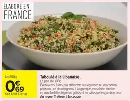 Carrefour Taboulé à la Libanaise offre