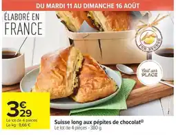 Carrefour Market Suisse long aux pépites de chocolat offre