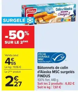 Carrefour Market Findus Bâtonnets de colin d'Alaska offre