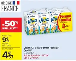Carrefour Market CANDIA Lait U.H.T. Viva offre