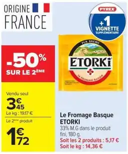 Carrefour Market ETORKI Le Fromage Basque offre