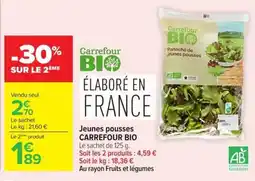 Carrefour Carrefour BIO jeunes pousses offre