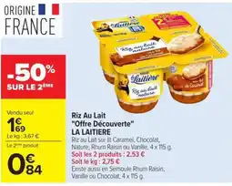 Carrefour Market LA LAITIERE Riz Au Lait offre