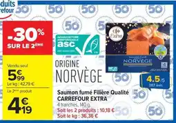 Carrefour Carrefour Extra Saumon fumé offre