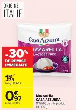 Carrefour Casa Azzurra Mozzarella offre