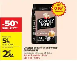 Carrefour Market GRAND MÈRE Dosettes de café offre