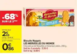 Carrefour Market LES MERVEILLES DU MONDE Biscuits Nappés offre
