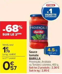 Carrefour Barilla Sauce tomate Provençale offre