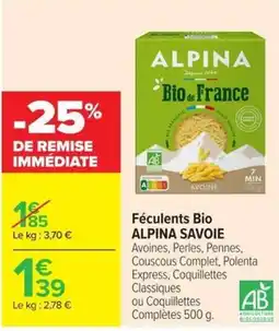 Carrefour ALPINA Féculents Bio offre