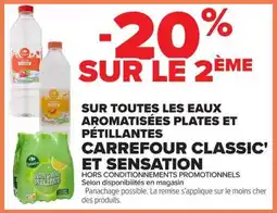Carrefour Market Carrefour Classic' et Sensation les eaux aromatisees plates et petillantes offre