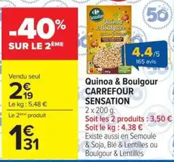 Carrefour Carrefour Sensation Quinoa & Boulgour offre