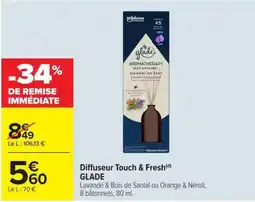 Carrefour Market Glade diffuseur touch & fresh offre