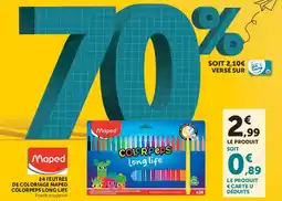 Super U Maped 24 feutres de coloriage color peps long life offre