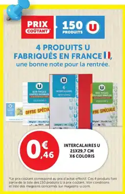 Super U INTERCALAIRES U offre
