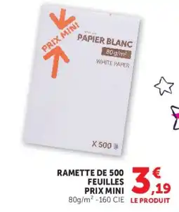 Super U PAPIER BLANC offre