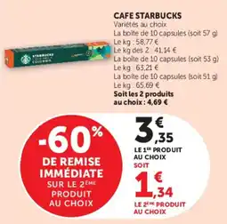 Super U STARBUCKS CAFE offre