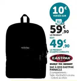 Super U EASTPAK SAC À DOS EASTPAK PINNACLE offre