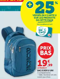 Super U MCMLXO SAC À DOS U UNI offre